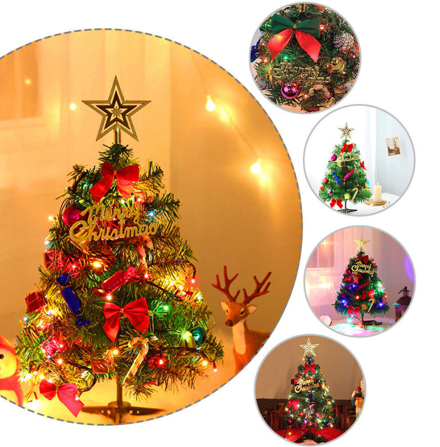 30cm Mini Small Christmas Tree with LED Lights Xmas Tabletop Rtificial Ornament