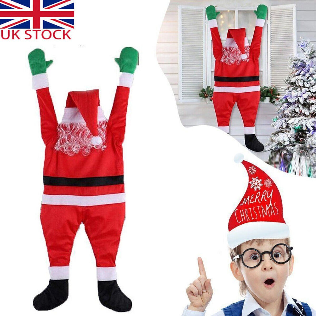 Claus Xmas 42" Props Climbing Christmas Hanging Window Decoration Santa Outdoor