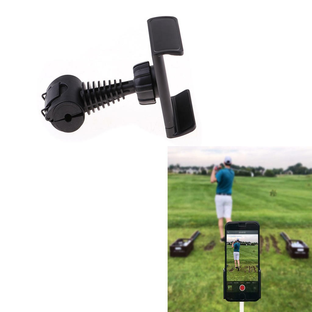Adjustable Golf Phone Holder Swing Recording Cellphone Clip Alignment Sticks