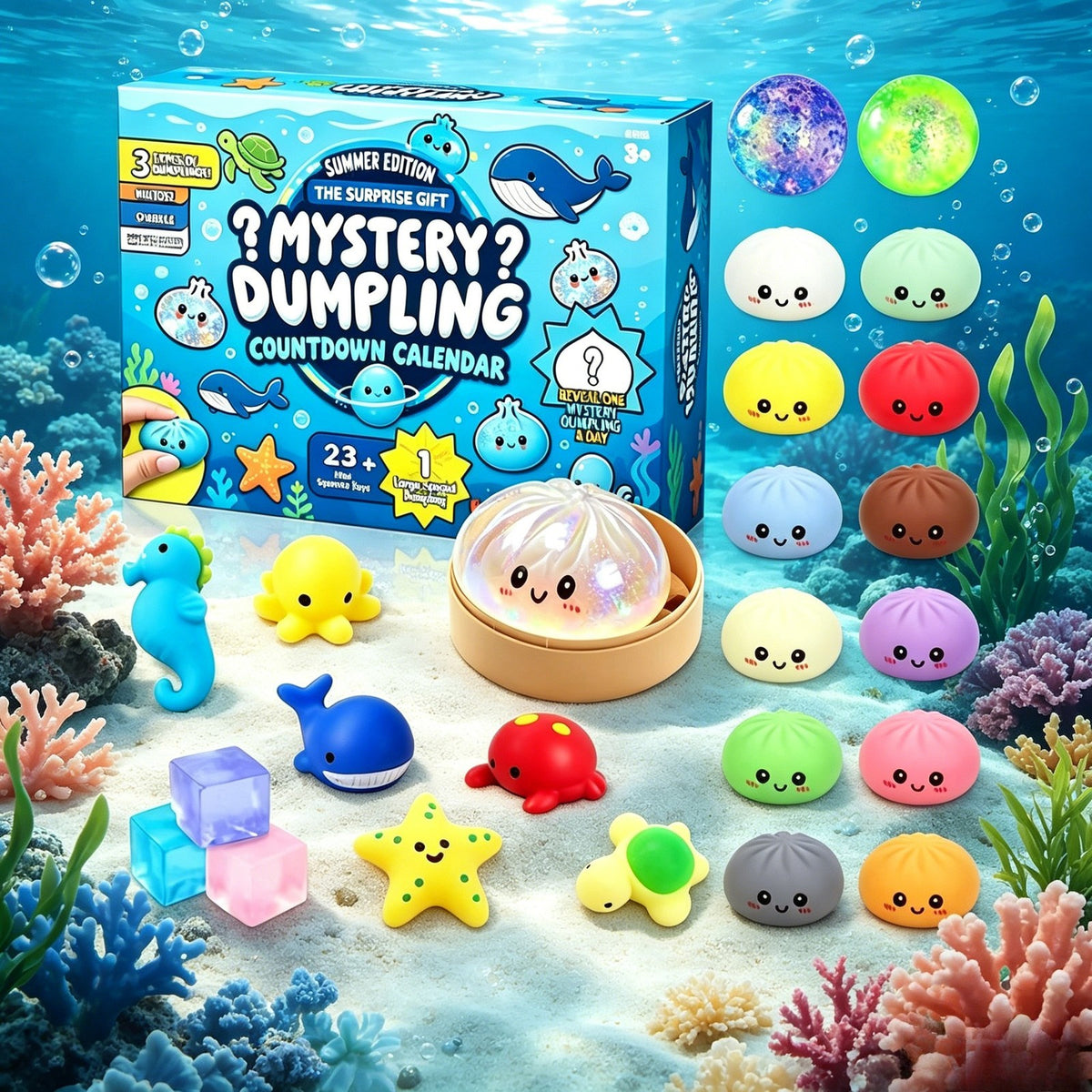 24X Mystery Dumpling Blind Box Advent Calendar Squishy Bao Bun Stress Relief Toy