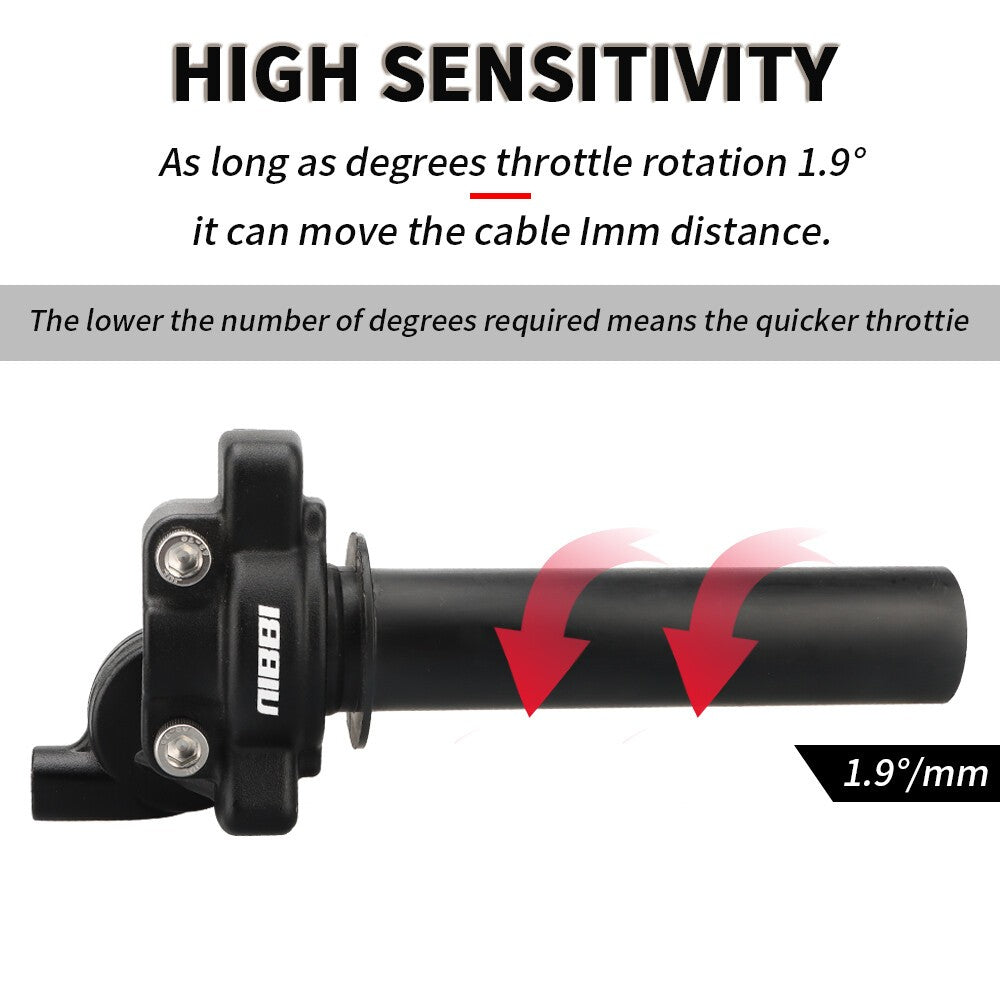 NIBBI 7/8'' Black Quick Action Throttle Twist Grip For Motorcycle Pit Dirt Bike