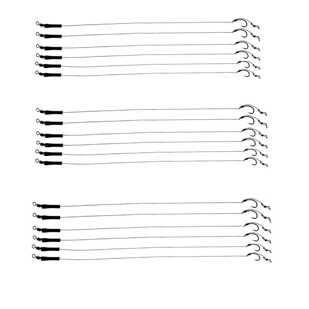 18pcs/lot Carp Hair Rigs Assorted Fishing Barbless Hooks for