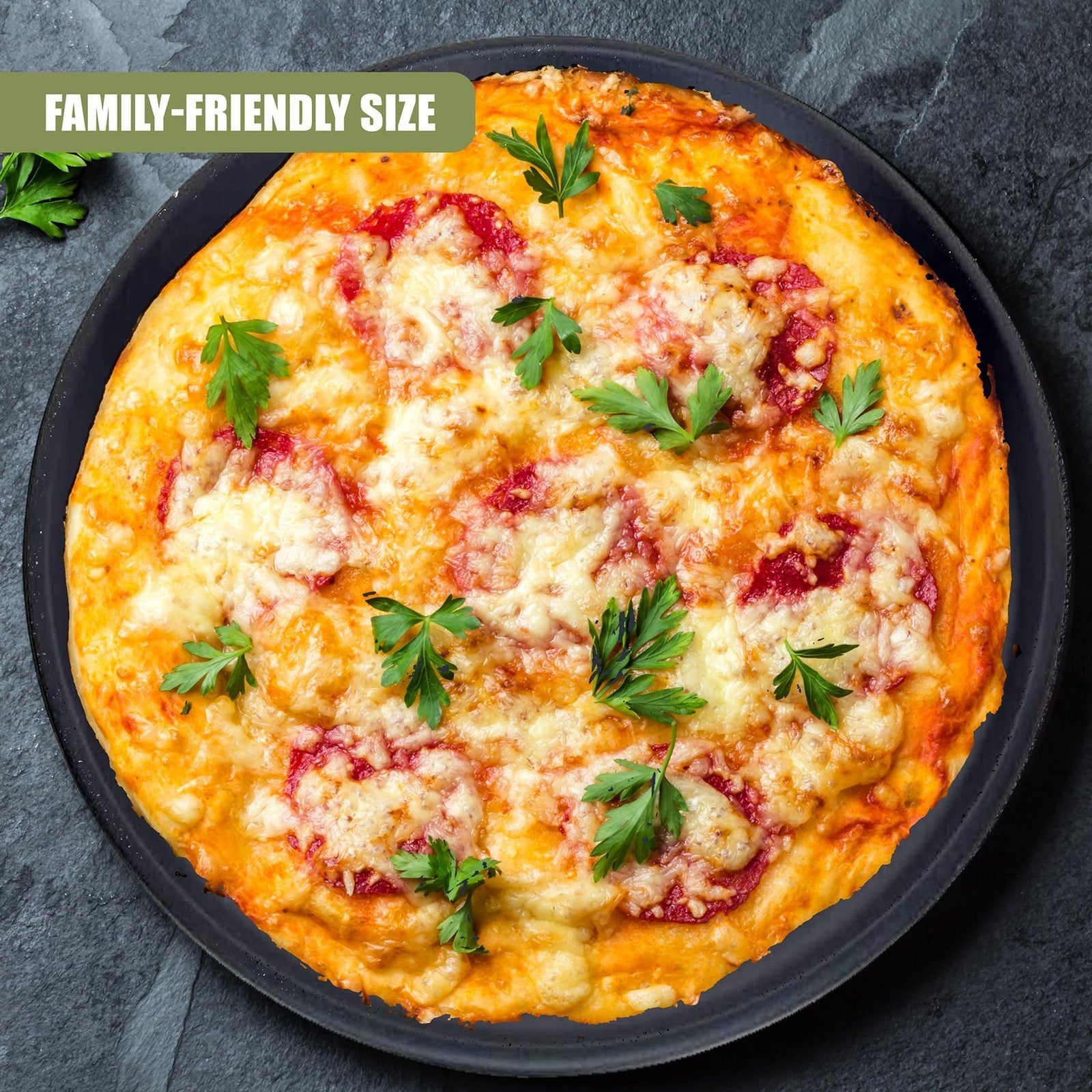 3x12.6" Large Non Stick Pizza Tray Baking Round Oven Tray Carbon Steel Pizza Pan