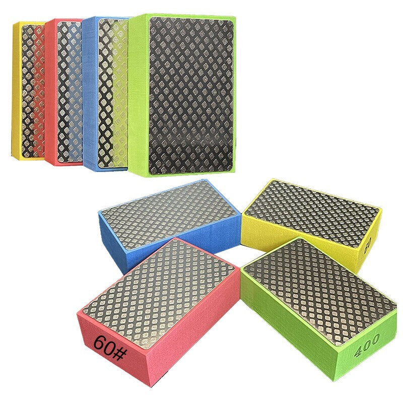 4X Diamond Hand Polishing Pads Tile Glass Grinding Block Pad Marble Sanding Disc