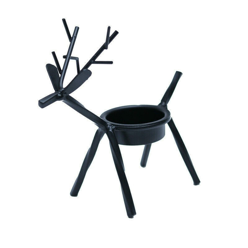 4 Metal Reindeer Tea Light Candle Holders Iron Decoration for Party Dining Table