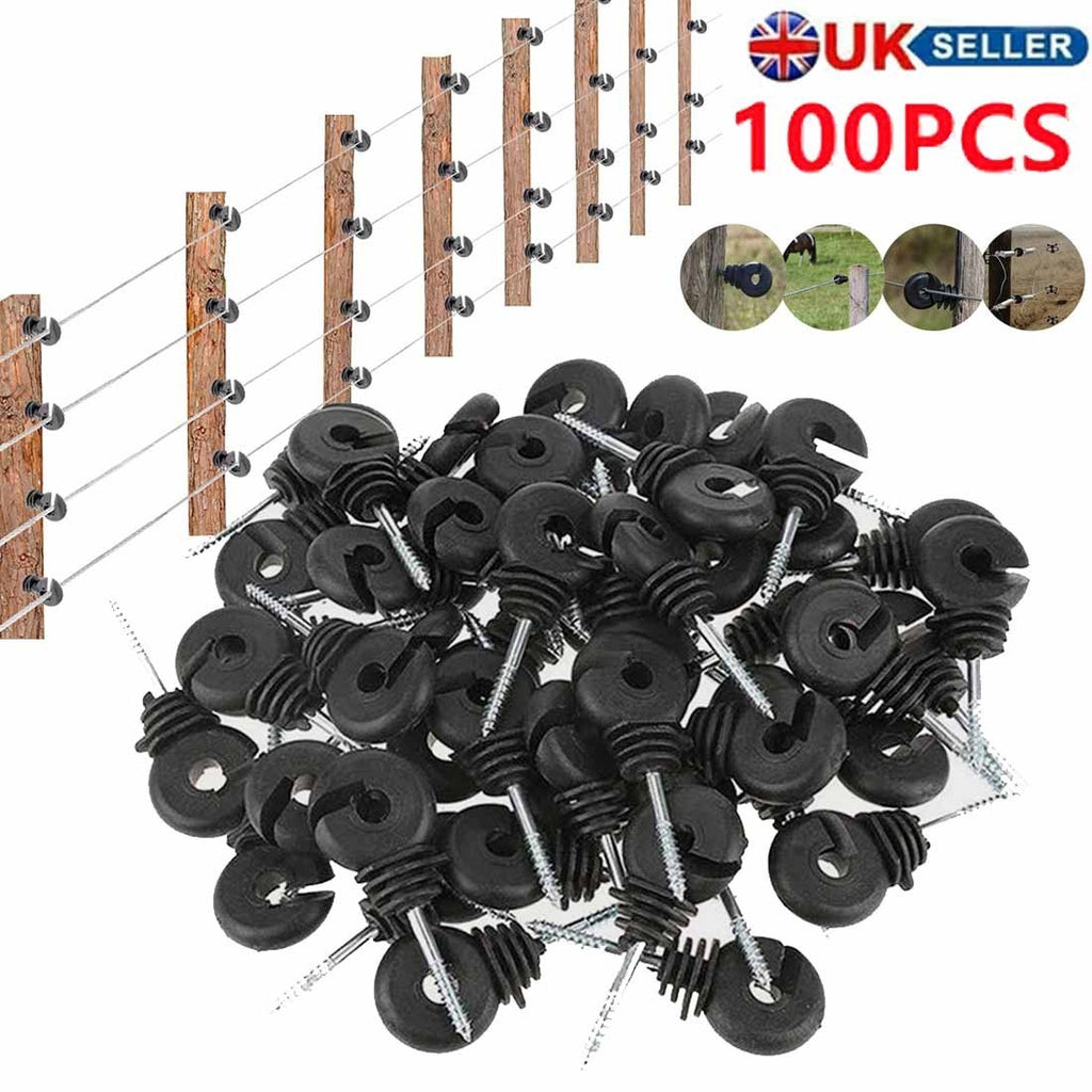 Ring Insulators x 100 - Electric Fencing Fence Screw In For Wooden Posts Wire