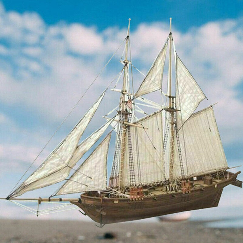 1:100 Halcon Wooden Sailing Boat Model DIY Kit Ship Assembly Decoration