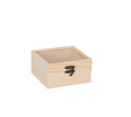 2PCS Unfinished Wooden Display Box with Hinged Lid for DIY Craft Beige