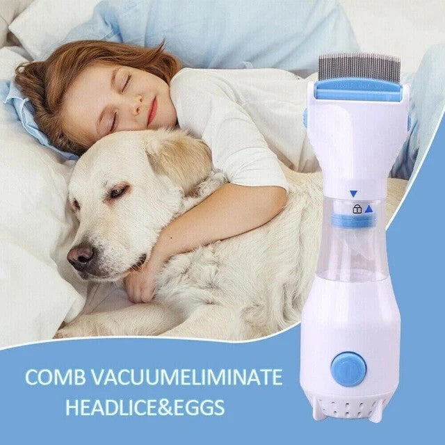 Electric Vacuum Head Lice Nit Comb Brush Pet Dog Flea Filter