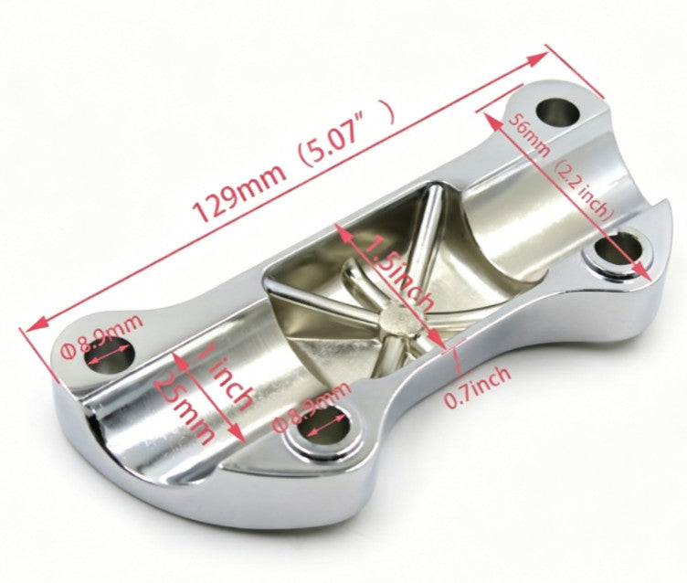 Smooth Handlebar Riser Top Clamp Chrome for motorcycle Model (MT446-001)