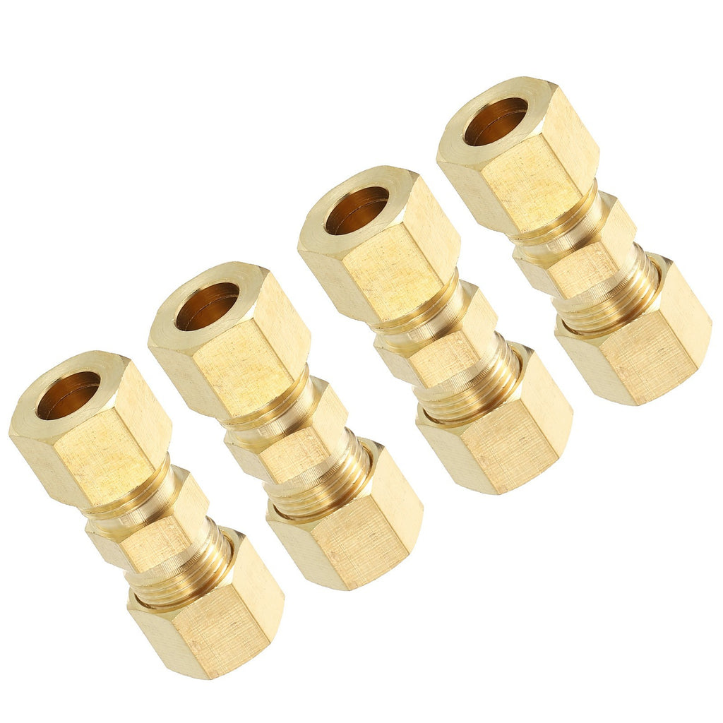 4Pcs Compression Tube Pipe Fittings, 5/16" Compression Union Connector Adapter