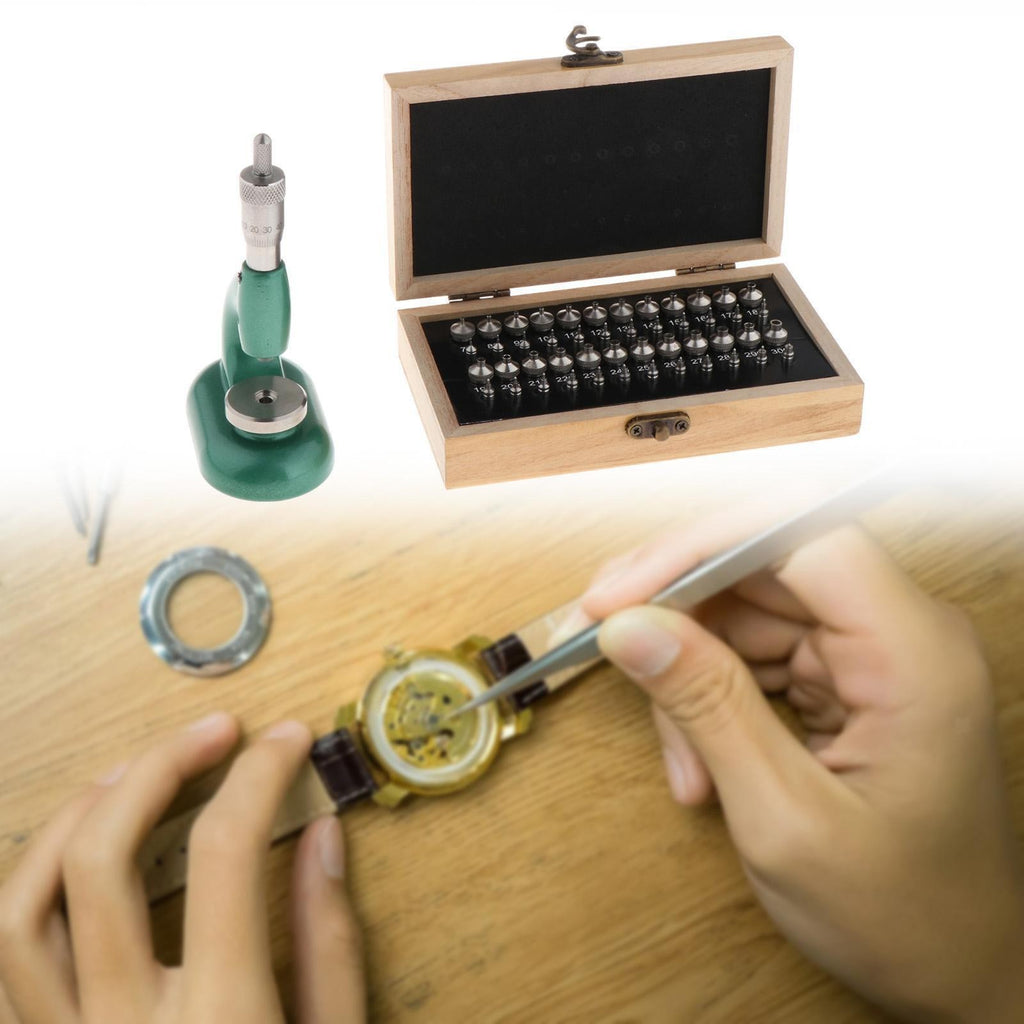 48x Watch Repair Tools Set with Jewelry Dies Watchmaker Jewelling Tool