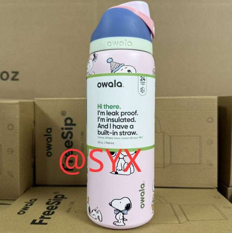 Bow Steel Bottle Freesip Blue Bottle Owala 32oz Stainless 24oz Multicolor Water