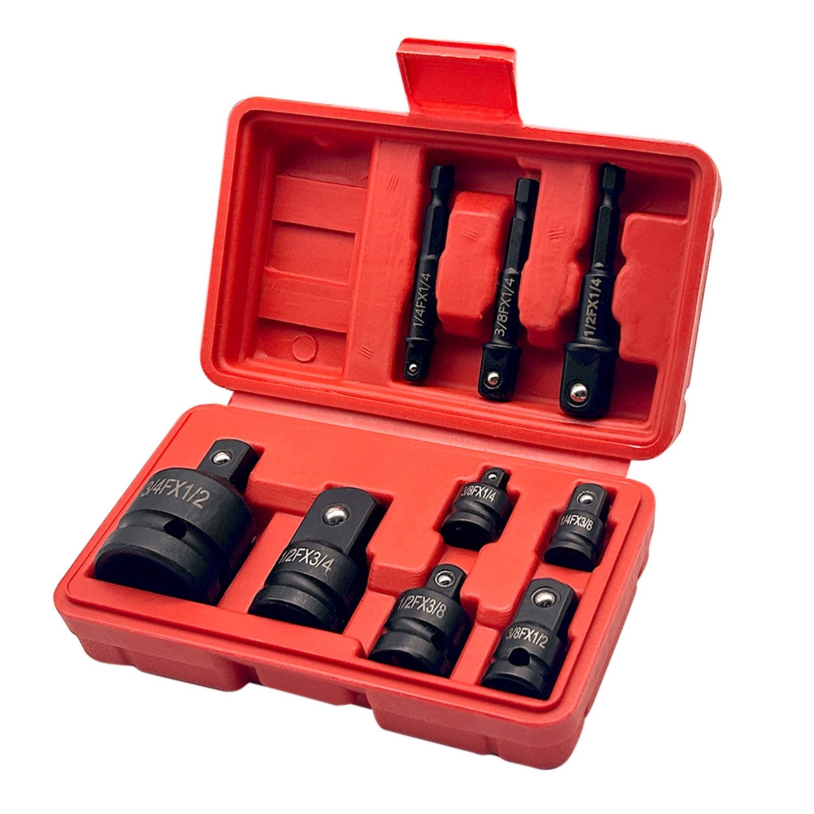 9Pcs Impact Adapter Reducer Socket Converter Set 3/4 1/4 3/8 1/2" Female to Male