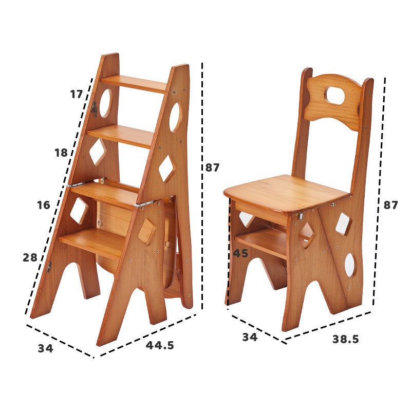 Multipurpose Folding Wooden Library Step Ladder Chair Step High Chair Step Stool