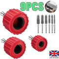 9x Copper Pipe Cleaner Brush For Drill/Driver - 15mm 22mm 28mm Plumbing- Hex bit