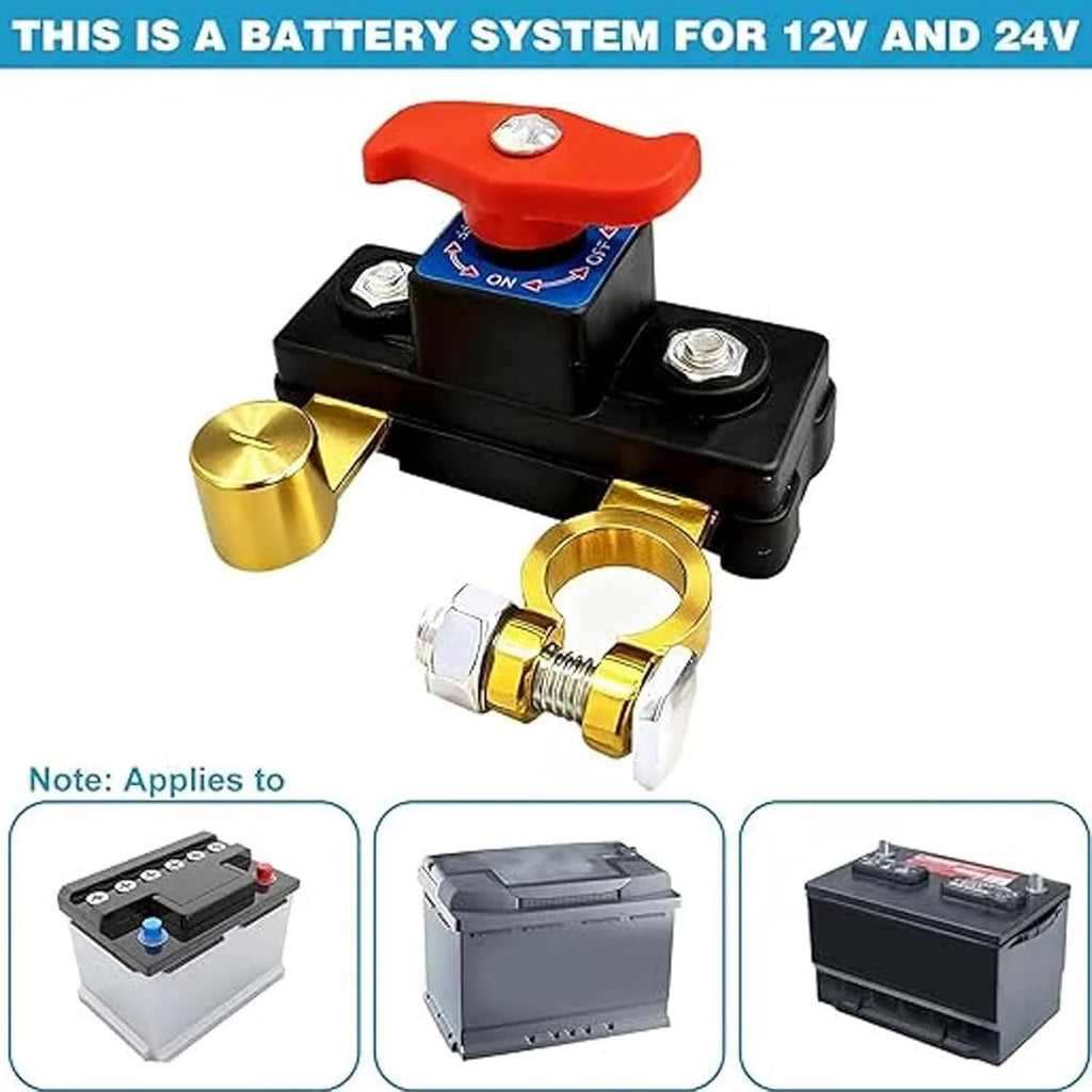 Universal Battery Disconnect Leak Protector,12v/24v Car Battery Disconnect Switc