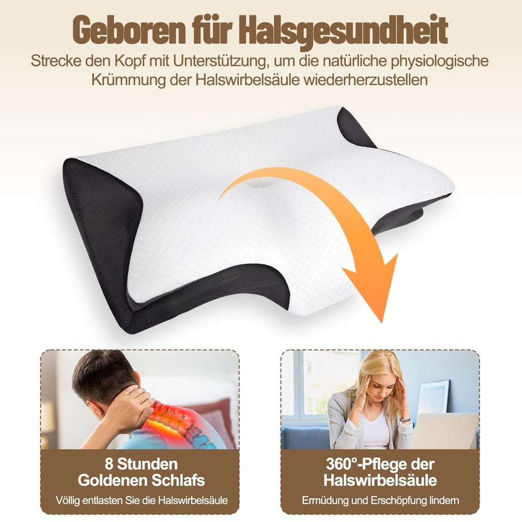 Orthopedic Memory Foam Pillow Ergonomic Shape for Cervical Neck & Shoulder Pain