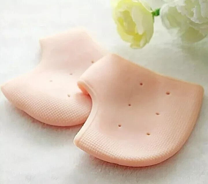 2pcs SILICONE GEL HEEL SLEEVES Cracked Foot Skin Care Protector Socks UK