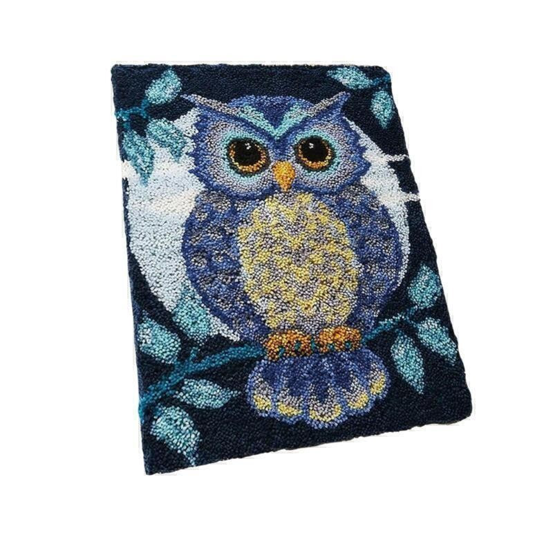 Owl Latch Hook Rug Kit Handmade Carpet Making Kit Latch Hook Kits for Adults