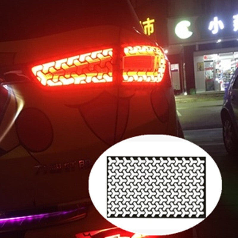 2x Car Rear Tail Light Cover Black Honeycomb Sticker Tail-lamp Decal Accessories