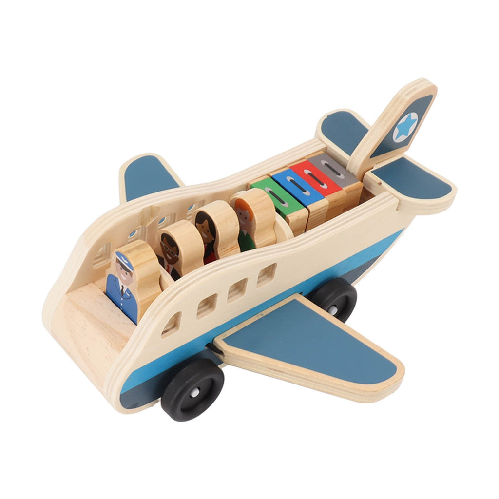 Corrosion Resistant Wooden Plane Toy Set – Suitcase & Building Blocks