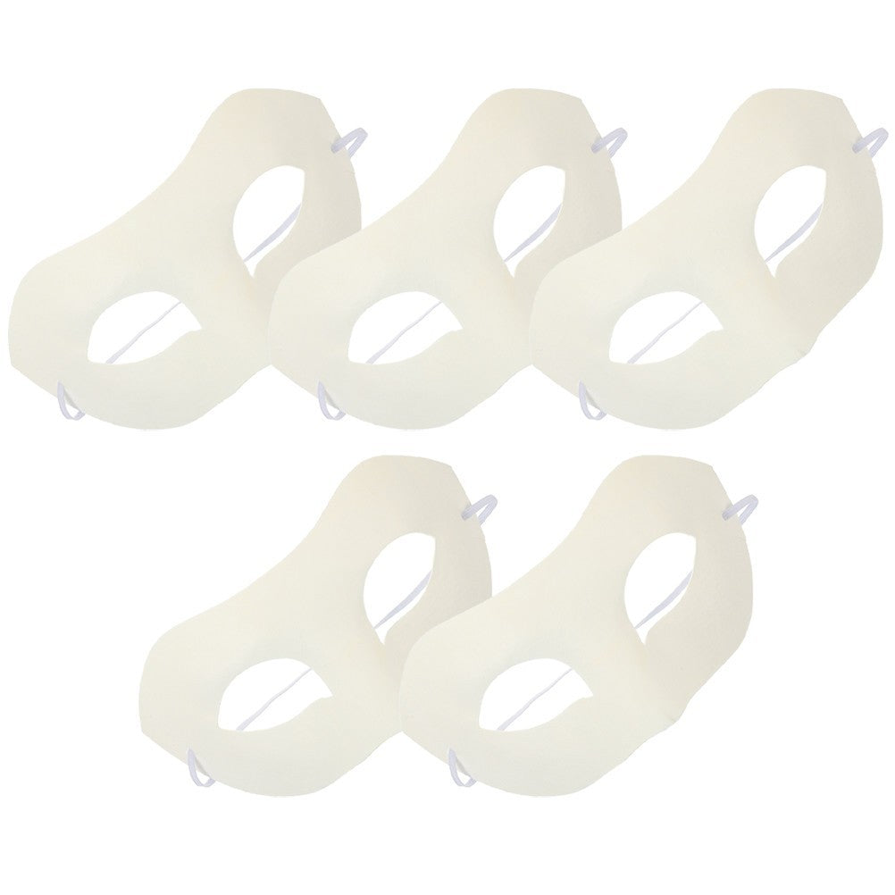 5 Pcs Diy Mask for Cosplay Party Paintable White Masks to Decorate