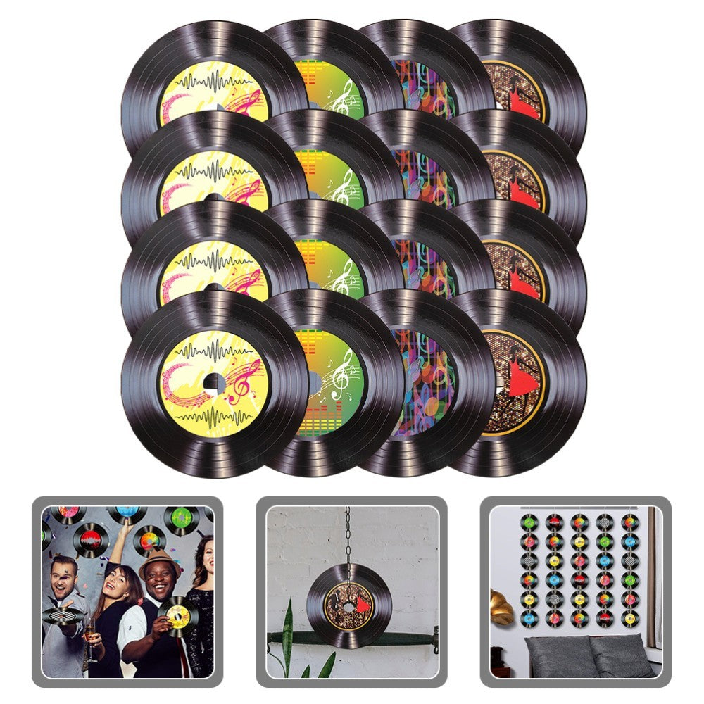 20pcs Vinyl Records Retro Style Record Wall Hanging Signs for Bar