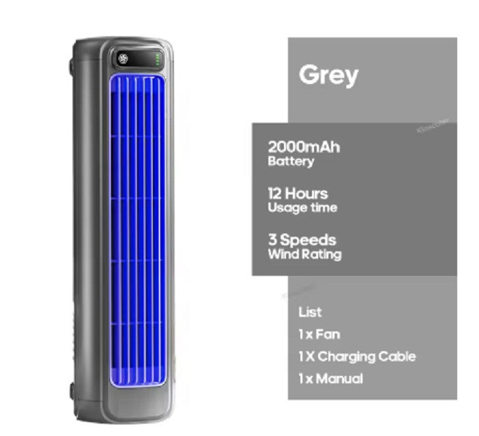 Rechargeable Cooling Ace Air Conditioner Portable Air Cooling Fan w/ 3 Speeds UK