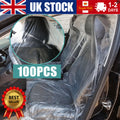 100pcs Disposable Plastic Car Seat Covers Vehicle Cover Valet Roll Protective UK