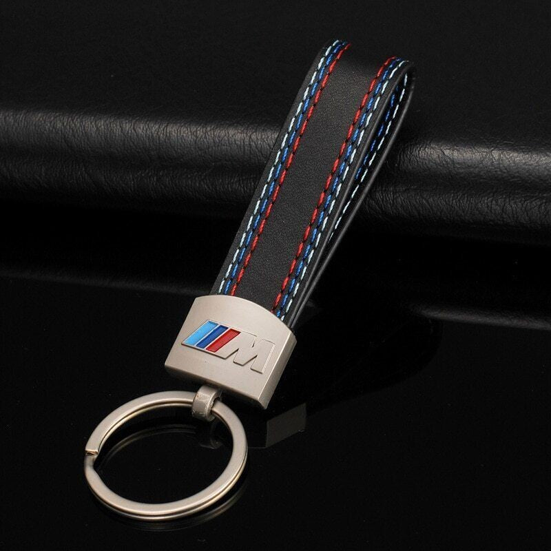For BMW M Logo Metal + Leather Key Ring Keychain For M3 M4 M5 M135i 1M Sport