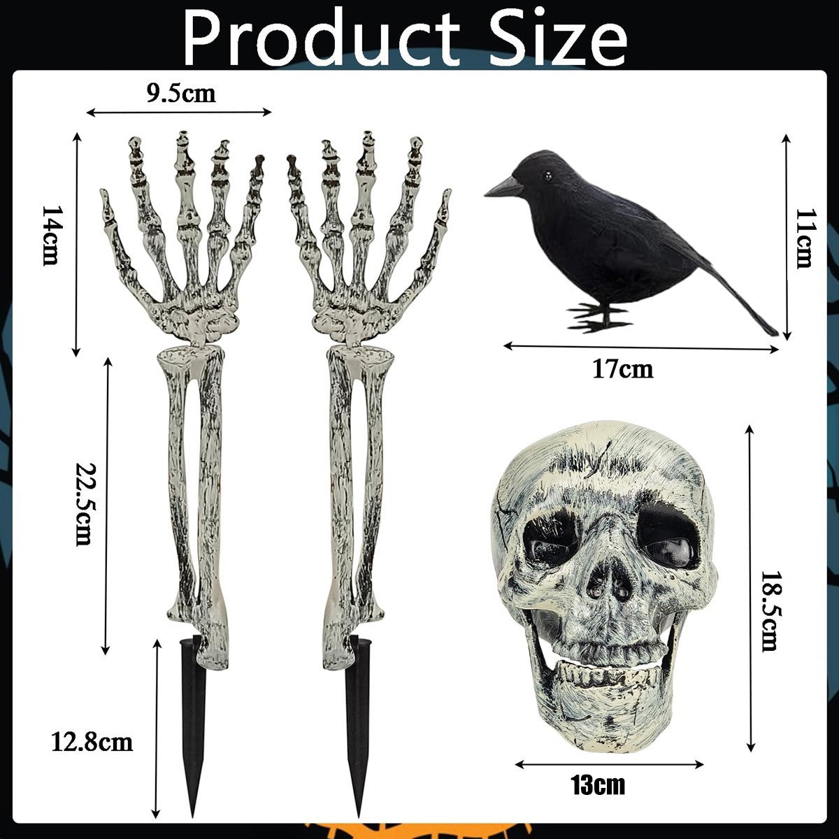 Realistic Skeleton Stakes Halloween Decorations Scary Skeleton for Lawn Garden