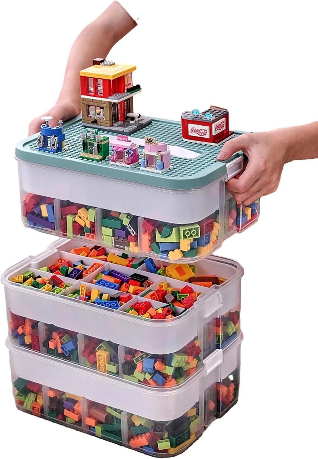 Plastic Storage Organizer for Lego Box Kids Child Toy Stackable Containers