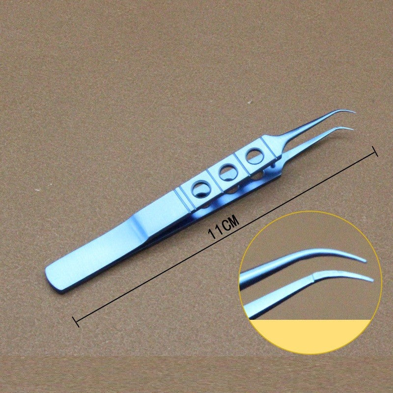 1 X Titanium Forceps Tweezers Micro Plastic Surgery Medical Straight Curved 11cm