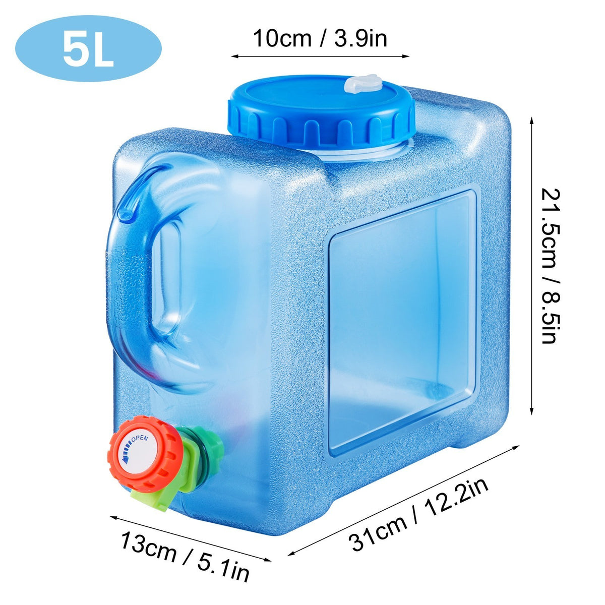 Camping Water Tank Bucket With Tap 5/12/15/20L Portable Carry Container Bottle