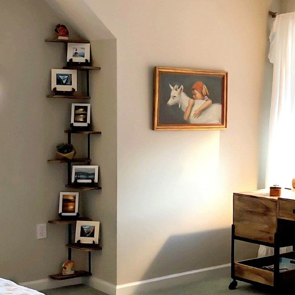 3 Tier Lucca Corner Shelf Modern Floating Wall Shelves Storage Display Shelving