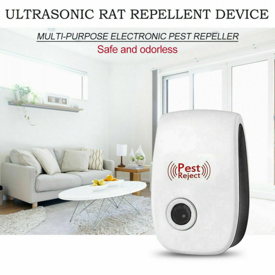 8X Electric Ultrasonic Pest Repeller UK Plug Anti Insect Bug Rat Spider Mosquito