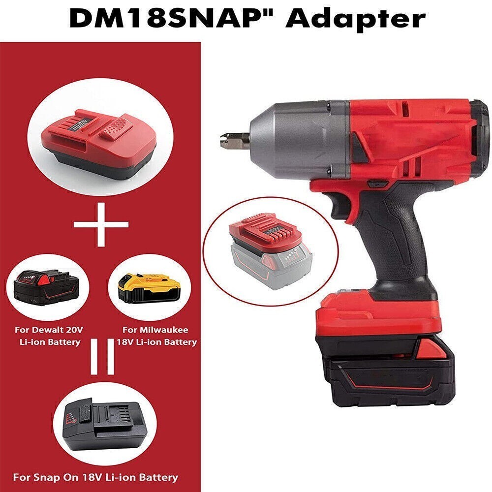 For Milwaukee/Dewalt 18V/20V Max Li-ion to Snap-on 18V Li-ion Battery Adapte