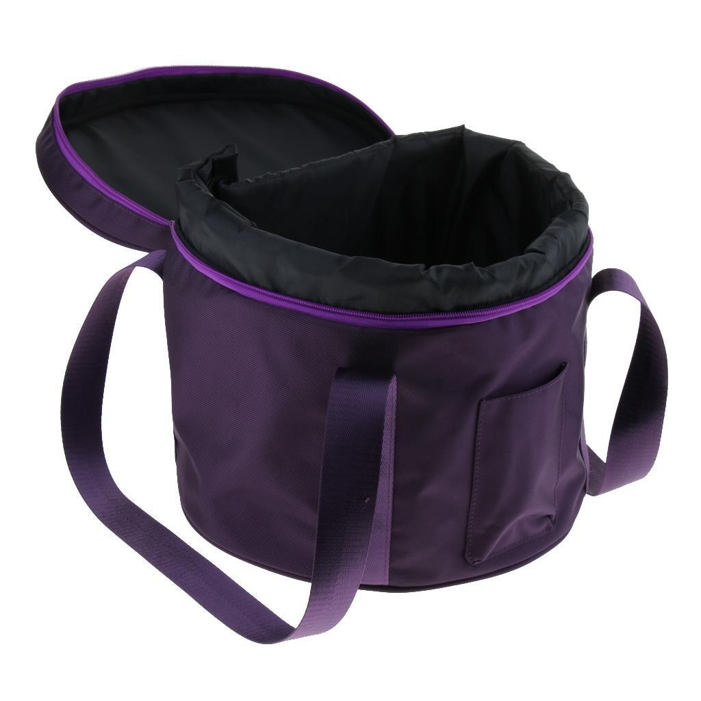 Cotton Crystal Singing Bowl Yoga Carry Case Carrier with Handle Dark Purple