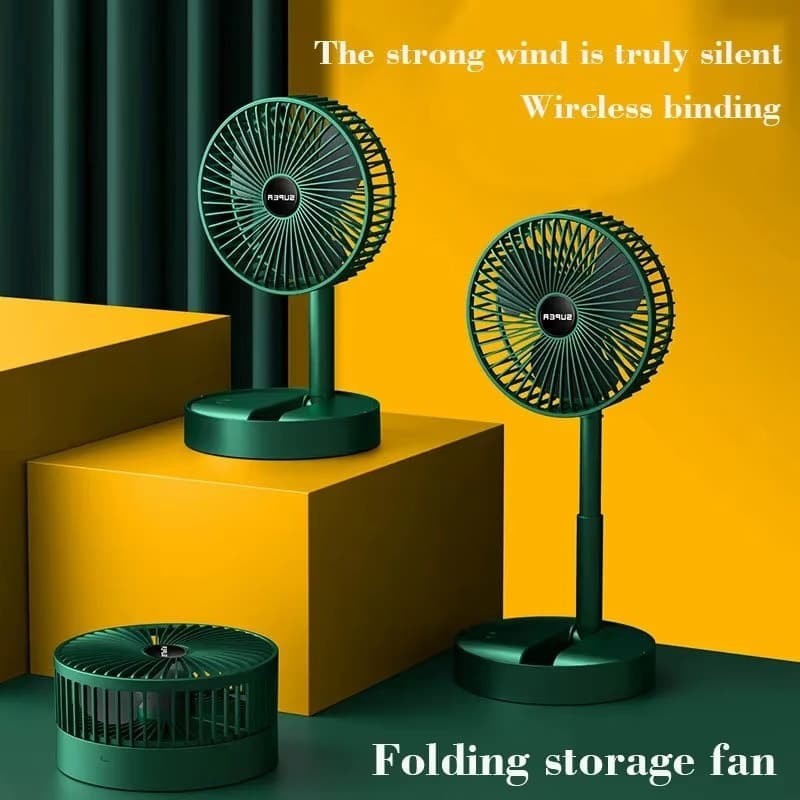 Telescopic Cordless Fan Cooling Wireless Folding Portable USB Rechargeable FanUK