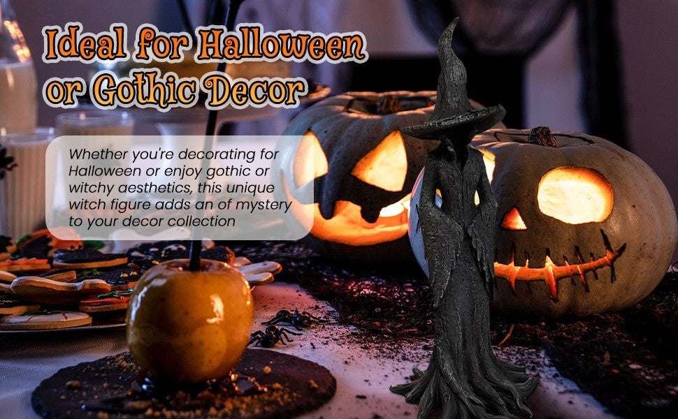 Halloween Witch Statue Standing Resin Sculpture for Entertainment Home Party.*