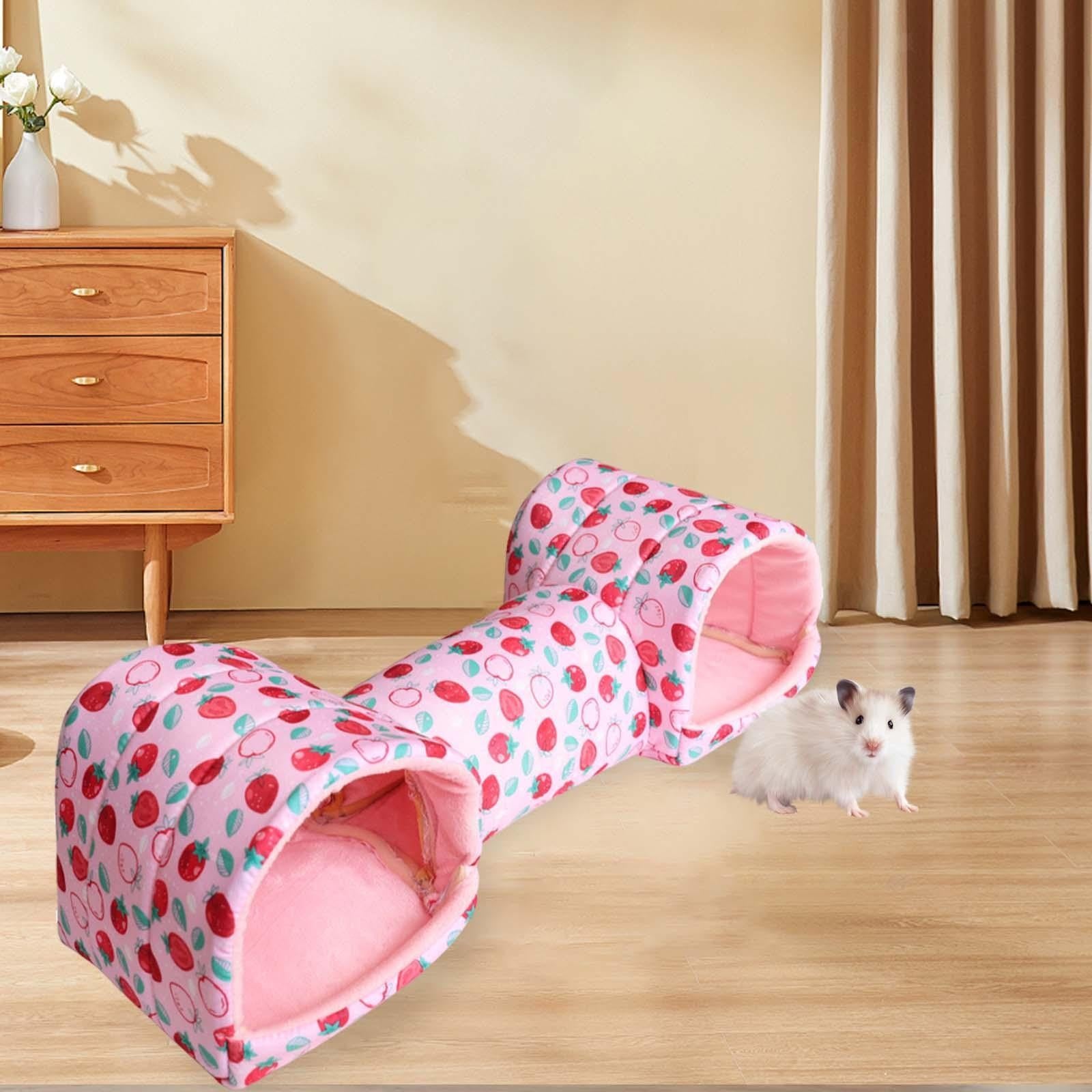 Hamster Hideout Guinea Pig Tunnel and Bed Bedding Habitat Small Animal House