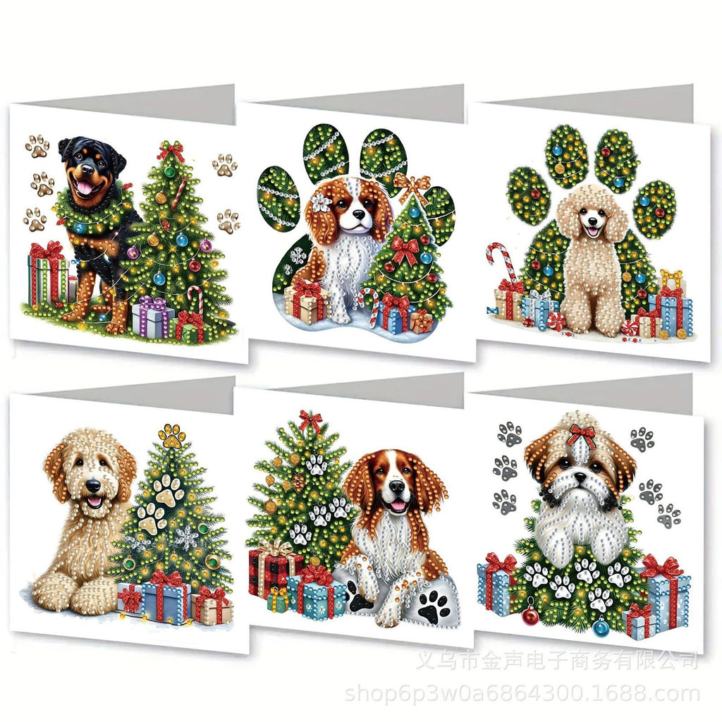 Christmas DIY Diamond Art Painting Greeting Card Set 5D DIY Diamond Painting Set