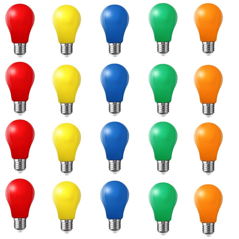 20pcs 5W B22 E27 LED Coloured Bulbs Garden Party Wedding Fairy Festoon Lights UK
