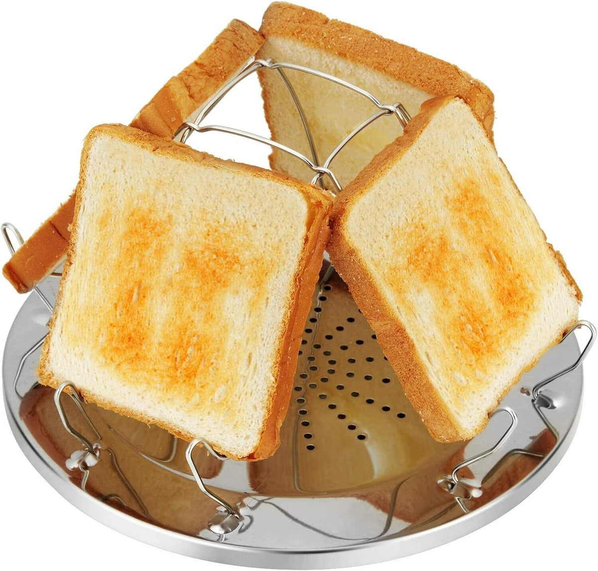 Camping Toaster 4 Slice Folding Gas Toaster, Camping Mini Toaster for Gas Stoves