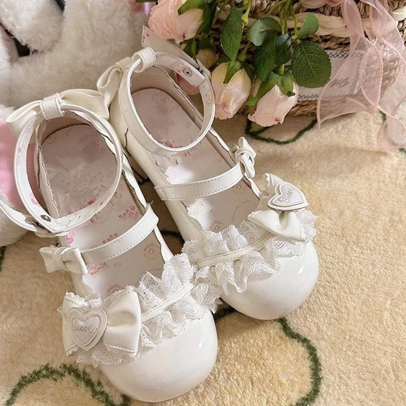 35-40 Sweet Lolita Mary Jane Shoes Cute Round Toe Heel Comfort Casual Non-Slip