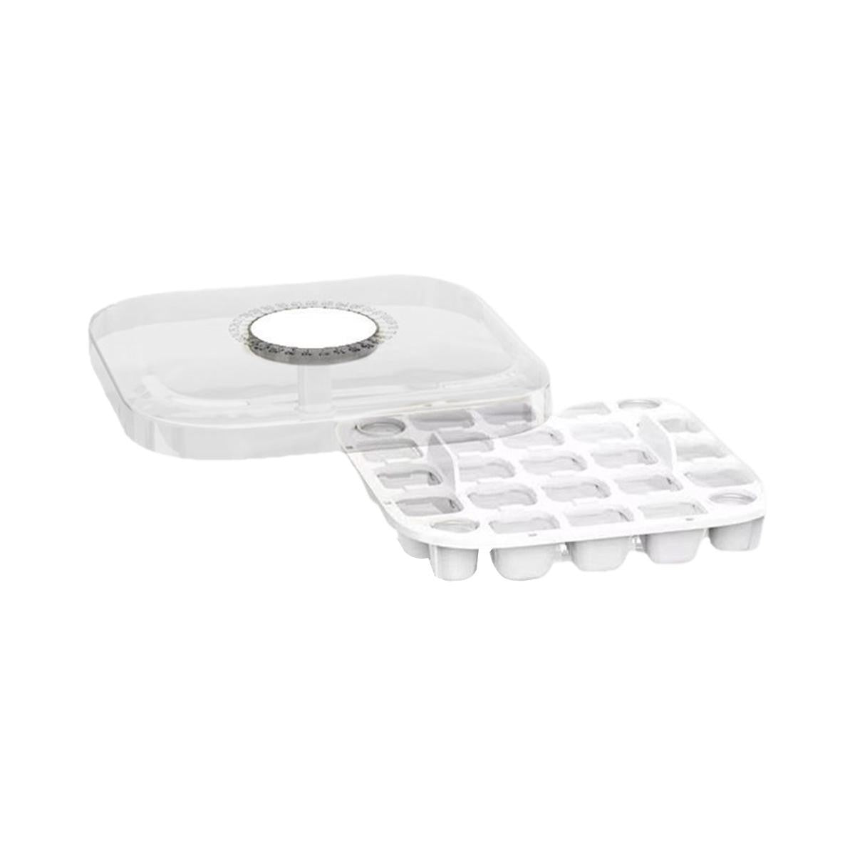 50-Cube Ice Maker with Easy Press Cap Double Layer Ice Cube Maker Refrigerator