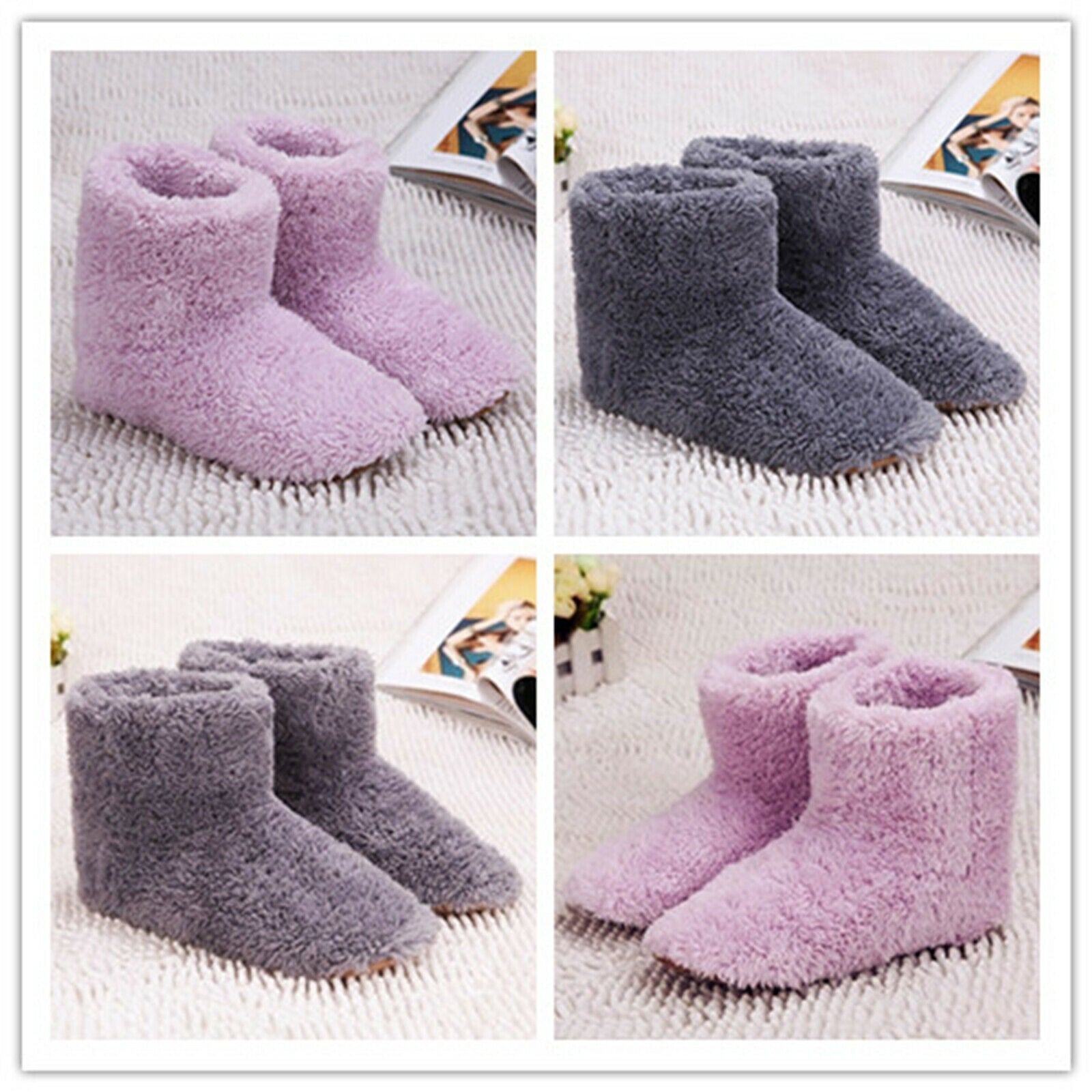 Winter USB Warmer Foot Shoe Plush Warm Electric Slipper Feet Heated Washable New