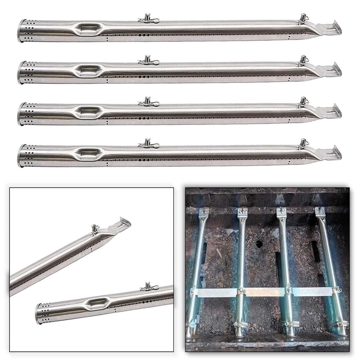 BBQ Tube Burner Gas Grill 4 Pack Replacement Stainless Steel BBQ Grill Searing