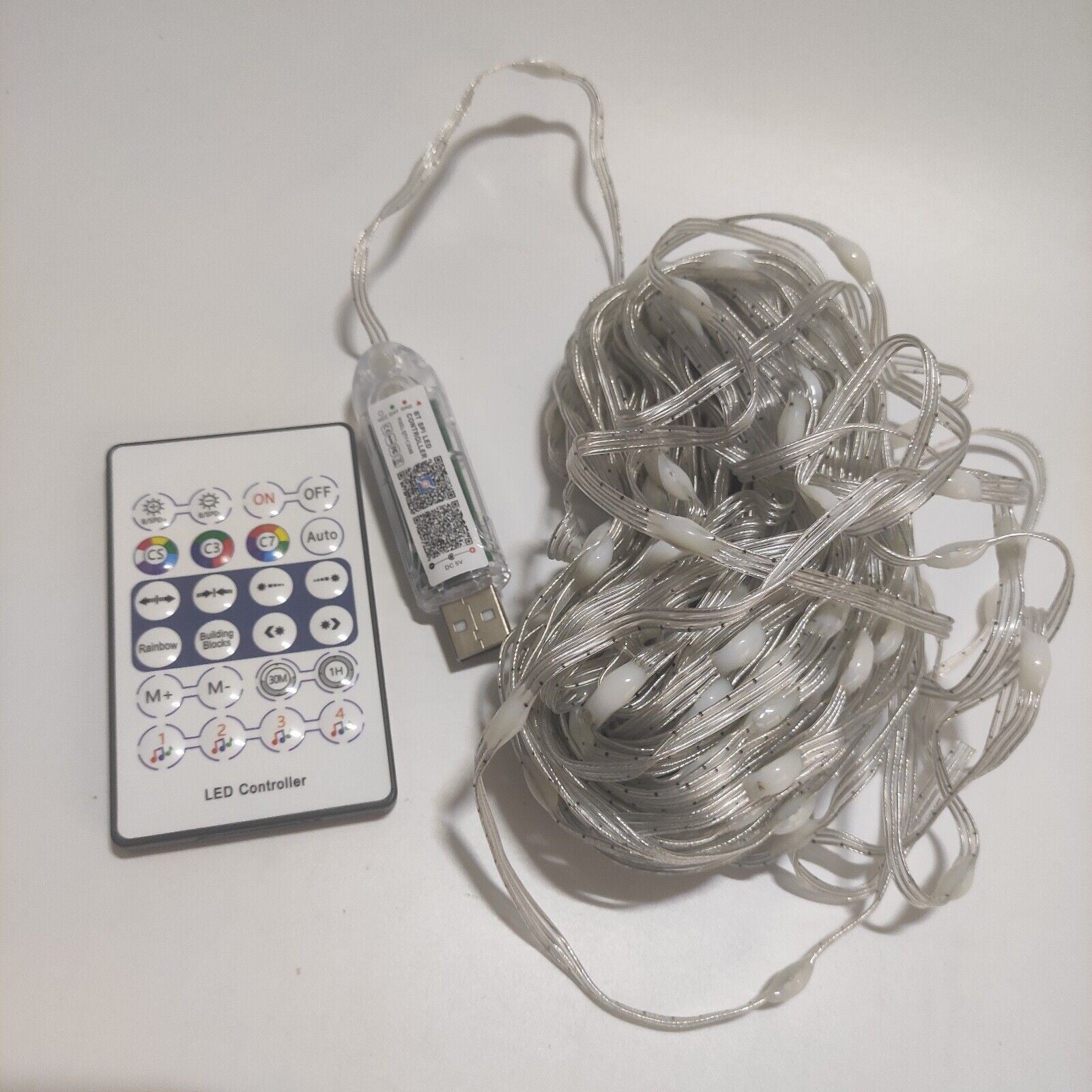 10M Led Flagpole Light String Bulbs USB, Remote or App or Voice Controlled .